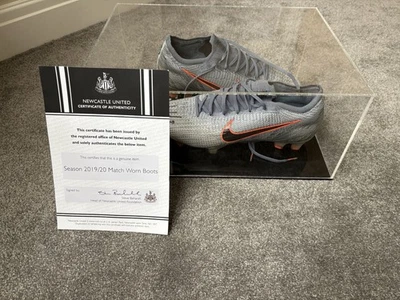 Jonjo Shelvey Signed Match Worn Boots In Display Case - Image 1 of 4