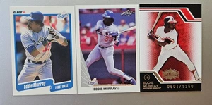 Eddie Murray 3 card Lot 90 Leaf / 90 Fleer / 2008 Triple Threads #'d 0601/1350 - Picture 1 of 4