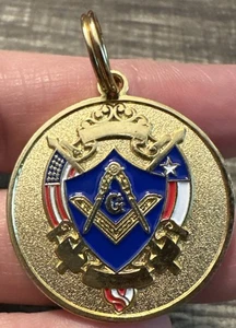 Texas Masonic Lodge Medallion Waco Grand Lodge Numbered Gold Red White & Blue - Picture 1 of 3