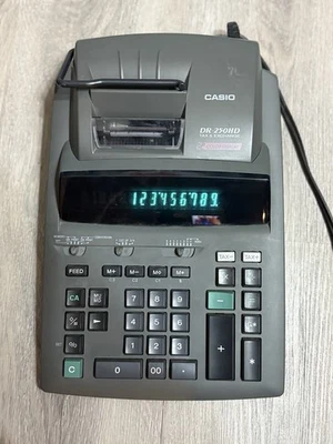 Casio DR-250HD Electronic 2 Color Receipt Printer Calculator Black & Works! - Image 1 of 4