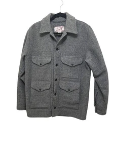 Filson Garment Men's Gray Button-Up100% Virgin Wool Fleece Jacket Size 38 - Picture 1 of 8