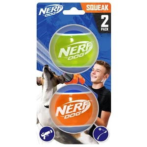 Rubber Tennis Ball Dog Toys with Interactive Squeaker Lightweight Durable and... - Picture 1 of 6