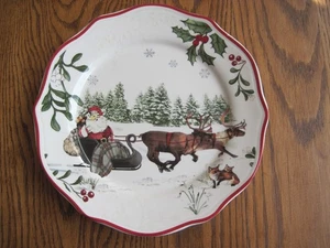Better Homes & Gardens Heritage Collection Santa en trineo con plato de ensalada de renos - Imagen 1 de 2