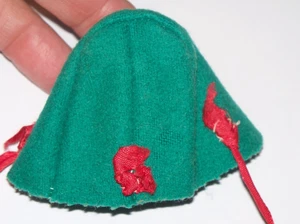 VINTAGE BETSY MCCALL MC CALL 8" DOLL TEAL WOOL HAT CAP BONNET - Picture 1 of 2
