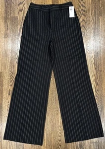 Ralph Lauren Women Black Pinstripe Pants Size 4 New - Picture 1 of 11
