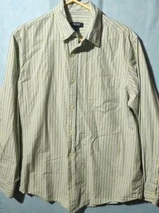 Cherokee Button Up Shirt Men's L Green Blue White Stripe - Picture 1 of 12