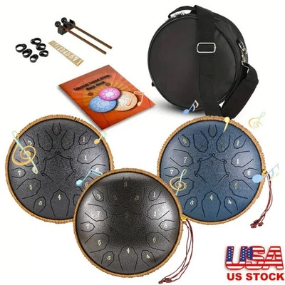 Steel Tongue Drum 15 Notes 12 Inch D-Key Panda Balmy Drum Percussion Instrument - Image 1 of 4