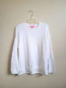 Lilly Pulitzer Lotan Women's Sweater Crewneck Rolled Trims Drop Shoulder Sz XL - Picture 1 of 14
