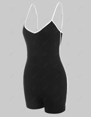 Macacão Zaful preto e branco alça de espaguete - GG - Imagem 1 de 4