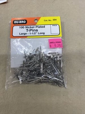 DU-BRO 254 T-Pins Nickel Plated 1-1/2 inch 100 - Image 1 of 2