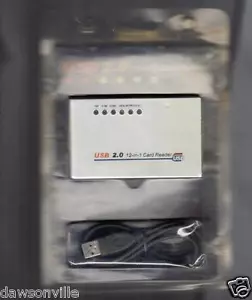12-in-1 USB 2.0 Memory Card Reader USB Plug and Play LED indicator. Low power - Picture 1 of 2