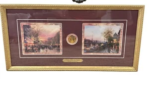 Thomas Kinkade Paris City Of Lights Double Framed Print COA Medallion - Picture 1 of 8