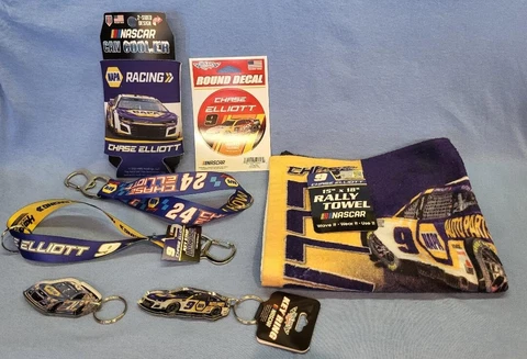 CHASE ELLIOTT 7 PIECE LOT... TOWEL - KEY CHAINS - DECAL - COOLER * NEW * NAPA * Cover