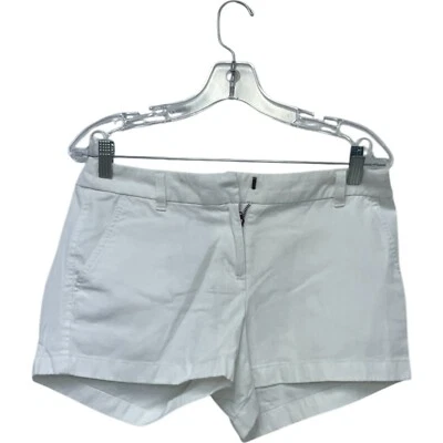 J. Crew Shorts Womens Size 4 White Modern Chino Flat Front Midi Cotton Everyday - Image 1 of 4