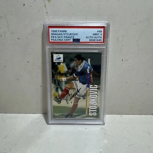 1998 DRAGAN STOJKOVIC #68 PANINI FRANCE WORLD CUP CARD SIGNED PSA 9 MINT - Picture 1 of 2
