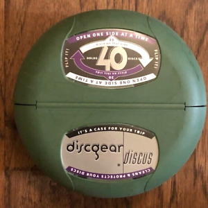 Discgear Discus 40 CD DVD Green Carrier Cleaner Protection Storage Case