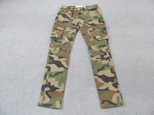 $20 Evolution In Design Boys Skinny Fit Cargo Jeans Size 18 Camo Brown Green - Picture 1 of 16
