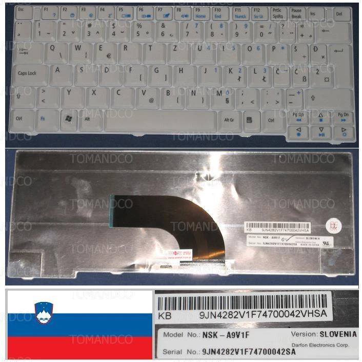 Tastiera Qwertz Slovenia Acer Aspire AS2920 2920 NSK-A9V1F 9J.N4282.V1F Grigio - Immagine 1 di 1