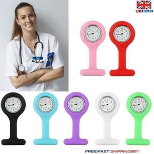 Silicon Nurse Watch Tunic Quartz Fob Pocket Brooch Washable Hand Christmas Gift - Picture 1 of 41
