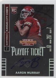 2014 Contenders Playoff Ticket /99 Aaron Murray (Profile View) Rookie Auto RC