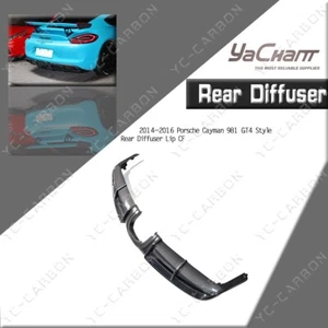 CARBON GT4 Style Rear Bumper Diffuser Lip Kit For 14-16 Porsche Cayman 981 - Picture 1 of 24