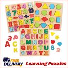 Toddler's Learn & Play Toy Colour 3D Puzzle Wooden ABC 123 Shapes Board Unisex
