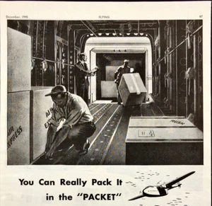 1945 Fairchild Engine & Airplane Packet Cargo Carrier Aircraft Vintage Print Ad - Picture 1 of 7