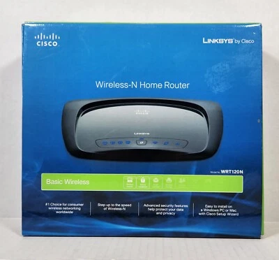 Linksys by Cisco Wireless-N Home Router Model WRT120N 4-Port 10/100 Ethernet - Image 1 of 4