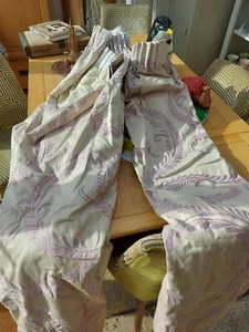 Curtains Bespoke Acanthus Lilac And Gray 100ins W 5ins L Lined - Picture 1 of 3