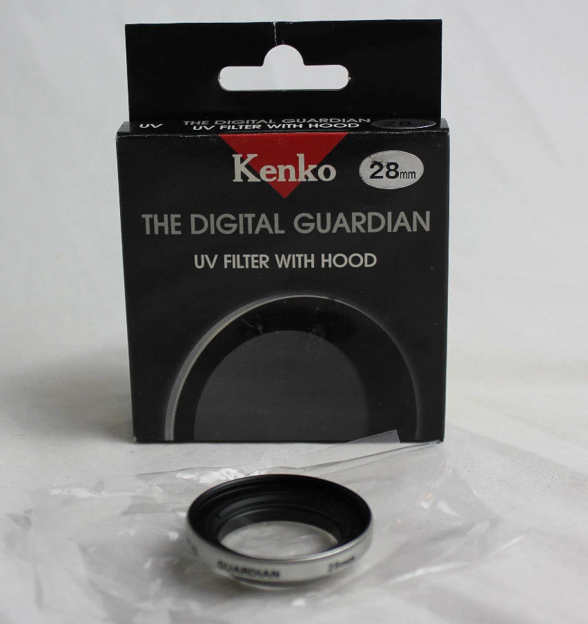 Kenko 28mm Digital Guardian UV Lens Camera Filter w/ Hood - Made In Japan NEW - Image 1 of 2