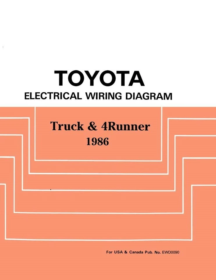 1986 Toyota Truck & 4Runner Wiring Diagrams Schematics Layout Factory OEM - Image 1 of 1