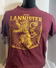 Game of Thrones T-Shirt House Lannister Lion Logo GOT Tee Adult M Burgundy Wine