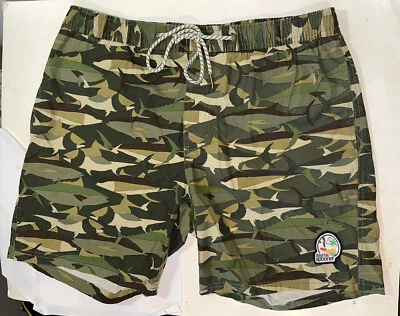 $85 Reyn Spooner Camo Fish Elastic Waist Men's Swim Trunks Sz XL - Image 1 of 4
