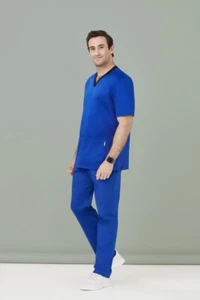 Biz Care Riley Mens Straight Leg Scrub Pant Elastic Waist Band Cargo Pocket New - Picture 1 of 20