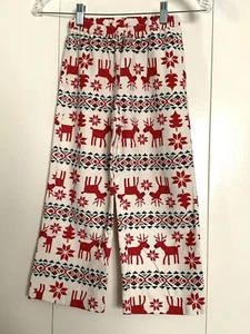 EUC Hanna Andersson Flannel Pajama Pants Only Size 6-7 Fair Isle Deer Christmas - Picture 1 of 8