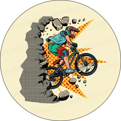 Fahrrad Tortenaufleger Muffin Party Deko Geburtstag Mountain Bike Helm BMX eßbar - Bild 1 von 4