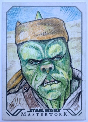2016 Topps Star Wars Masterwork Barada 1/1 Sketch Card by Brad Hudson - Bild 1 von 2