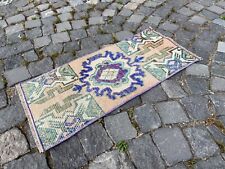 Turkish small rugs, Vintage handmade rug,Bohemian rug, Doormats, 1,1 x 2,5 ft