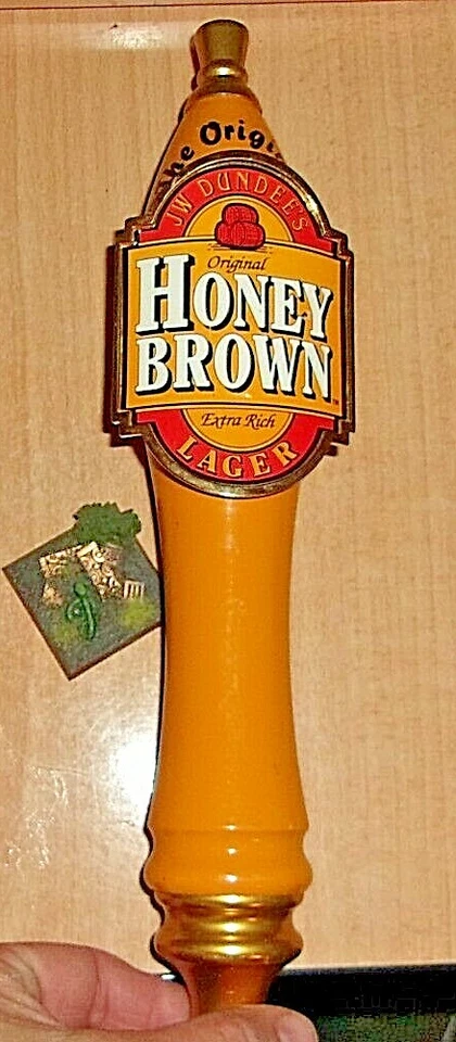 J W Dundee's HONEY BROWN Extra Rich LAGER BEER TAP HANDLE The Original - Image 1 of 1