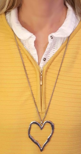 CHROME HEARTS CIONDOLO a cuore e CATENA * 88 cm rotondo lungo. Bigiotteria