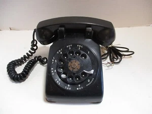Vintage Bell System by Western Electric Black Rotary Desk Top Phone 1950's READ - Picture 1 of 22