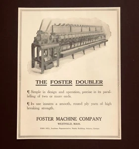 Máquina de crianza 1921 publicidad textil doble Westfield MA impresión antigua AD - Imagen 1 de 2