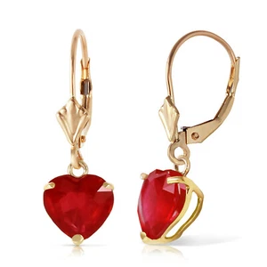 2.9 Carat 14K Solid Gold Cupid's Arrow Ruby Earrings - Bild 1 von 5