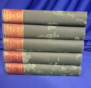 LONGFELLOW'S WORKS VOL X-XIV (1887) Dante 2 Vol's / Life 3 Vol's Antique Lot-5 - Picture 1 of 5