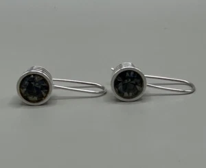 Patricia Locke Women’s Earrings Pierced Silver Plated Gray Swarovski Crystals - Picture 1 of 9