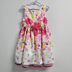 Ashley Ann Girls Dress Size 5 Pink White Floral Special Occasion Lined - Picture 1 of 9