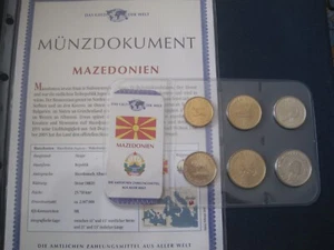 The Money Der Welt Macedonia KMS + Münzdokument Mdm 6 Coins - Picture 1 of 2