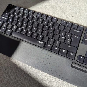 Rapoo NK2000 Wired Keyboard Multimedia UK Layout Black Volume Control Numerical - Picture 1 of 8