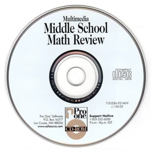 Middle School Math Review (PC-CD, 1997) for Windows 3.1/95 - NEW CD in SLEEVE - Picture 1 of 2