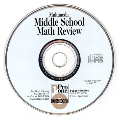 Middle School Math Review (PC-CD, 1997) for Windows 3.1/95 - NEW CD in SLEEVE - Image 1 of 2